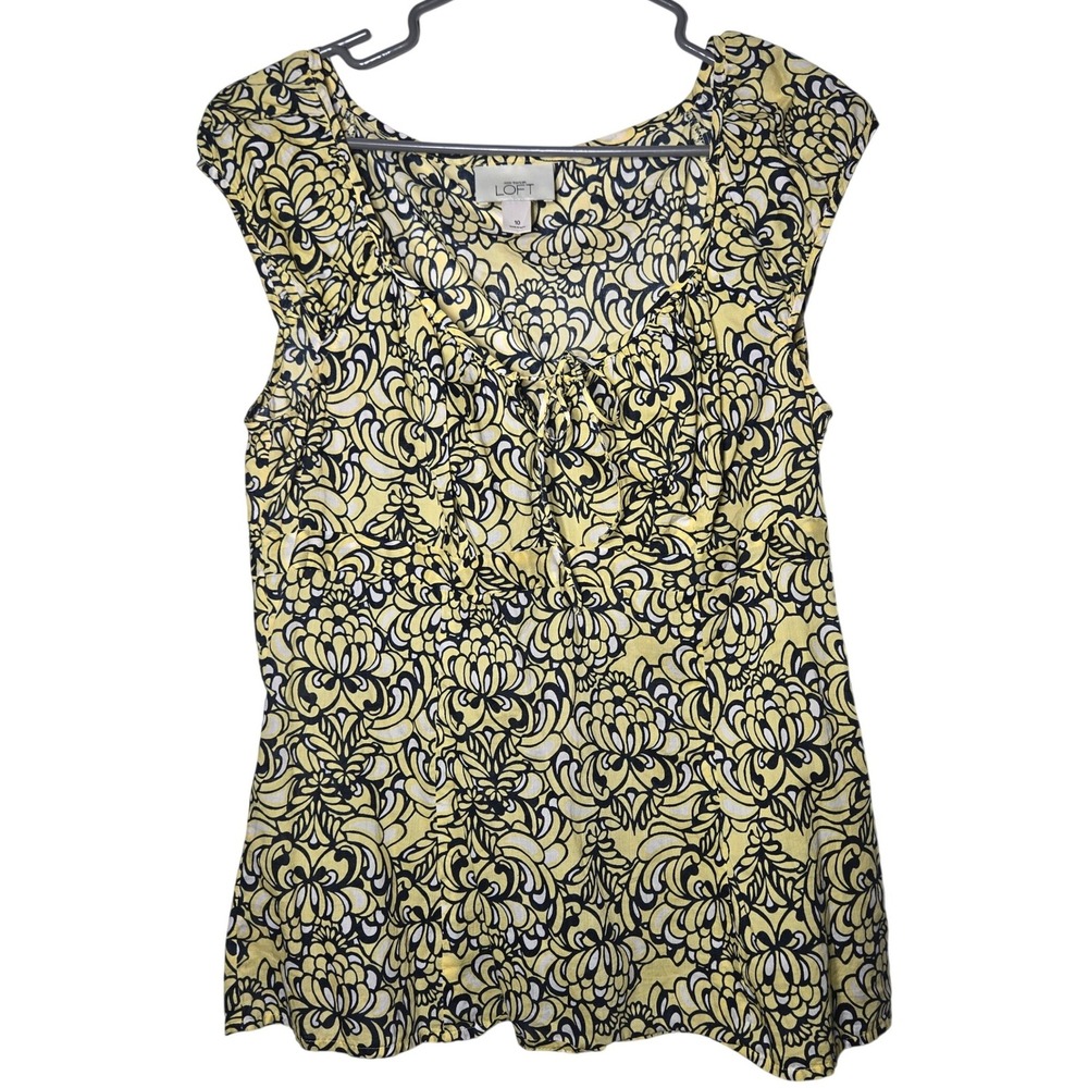 Ann Taylor Loft Floral Babydoll Top 10 Y2k Cottage Boho Summer‎ Light Office